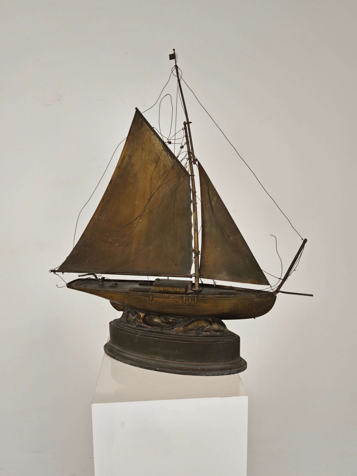 Rare Brass Sailing Ship – Signed and Crafted in 1912 Rare Brass Sailing Ship – Signed and Crafted in 1912