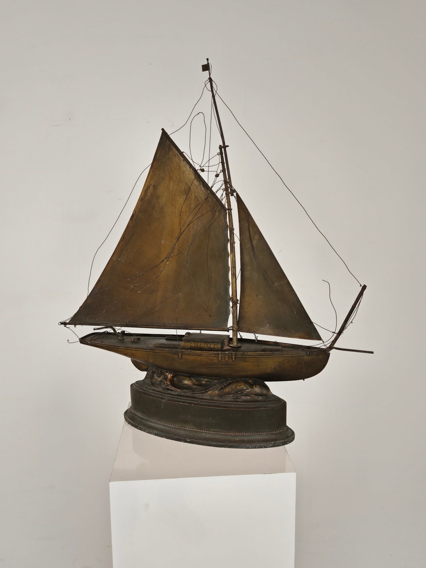 Rare Brass Sailing Ship – Signed and Crafted in 1912 Rare Brass Sailing Ship – Signed and Crafted in 1912