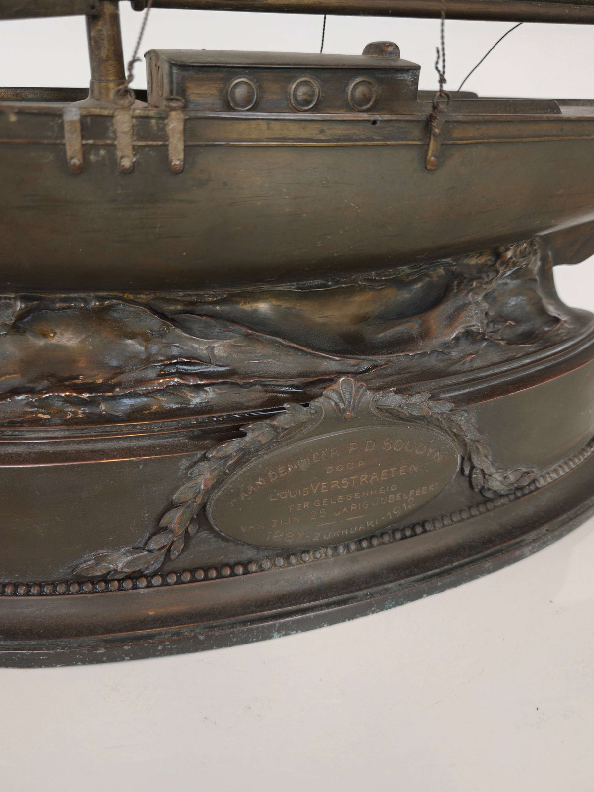 Rare Brass Sailing Ship – Signed and Crafted in 1912 Rare Brass Sailing Ship – Signed and Crafted in 1912