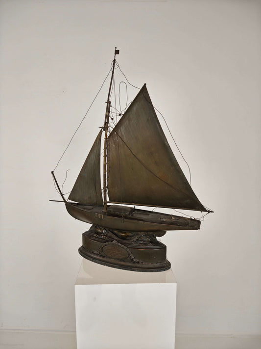 Rare Brass Sailing Ship – Signed and Crafted in 1912 Rare Brass Sailing Ship – Signed and Crafted in 1912