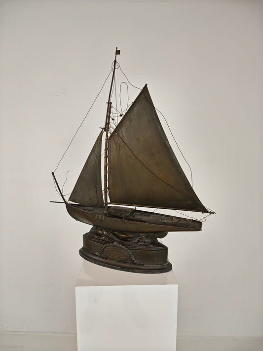 Rare Brass Sailing Ship – Signed and Crafted in 1912 Rare Brass Sailing Ship – Signed and Crafted in 1912