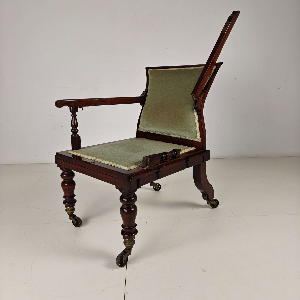 Rare Victorian Adjustable Armchair by J. Alderman, London Rare Victorian Adjustable Armchair by J. Alderman, London