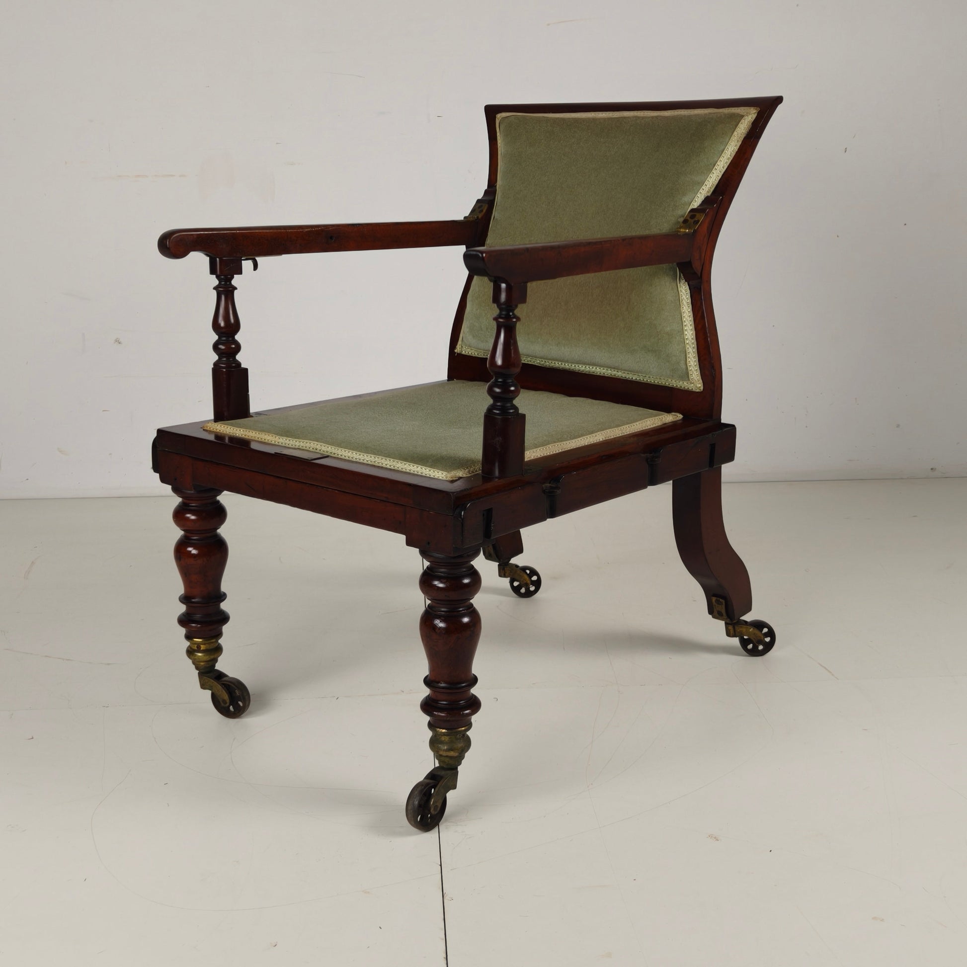 Rare Victorian Adjustable Armchair by J. Alderman, London Rare Victorian Adjustable Armchair by J. Alderman, London