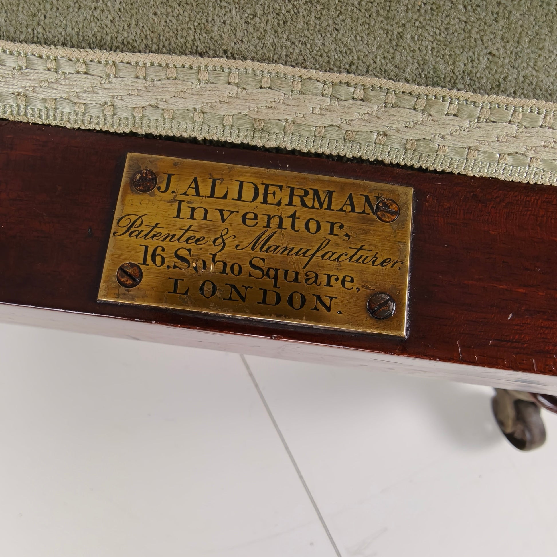 Rare Victorian Adjustable Armchair by J. Alderman, London Rare Victorian Adjustable Armchair by J. Alderman, London