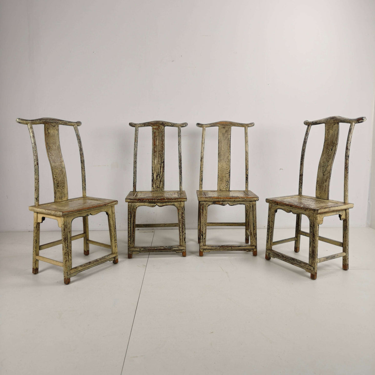 Set of Four 19th-Century Chinese Yoke-Back Chairs, circa 1890 Set of Four 19th-Century Chinese Yoke-Back Chairs, circa 1890