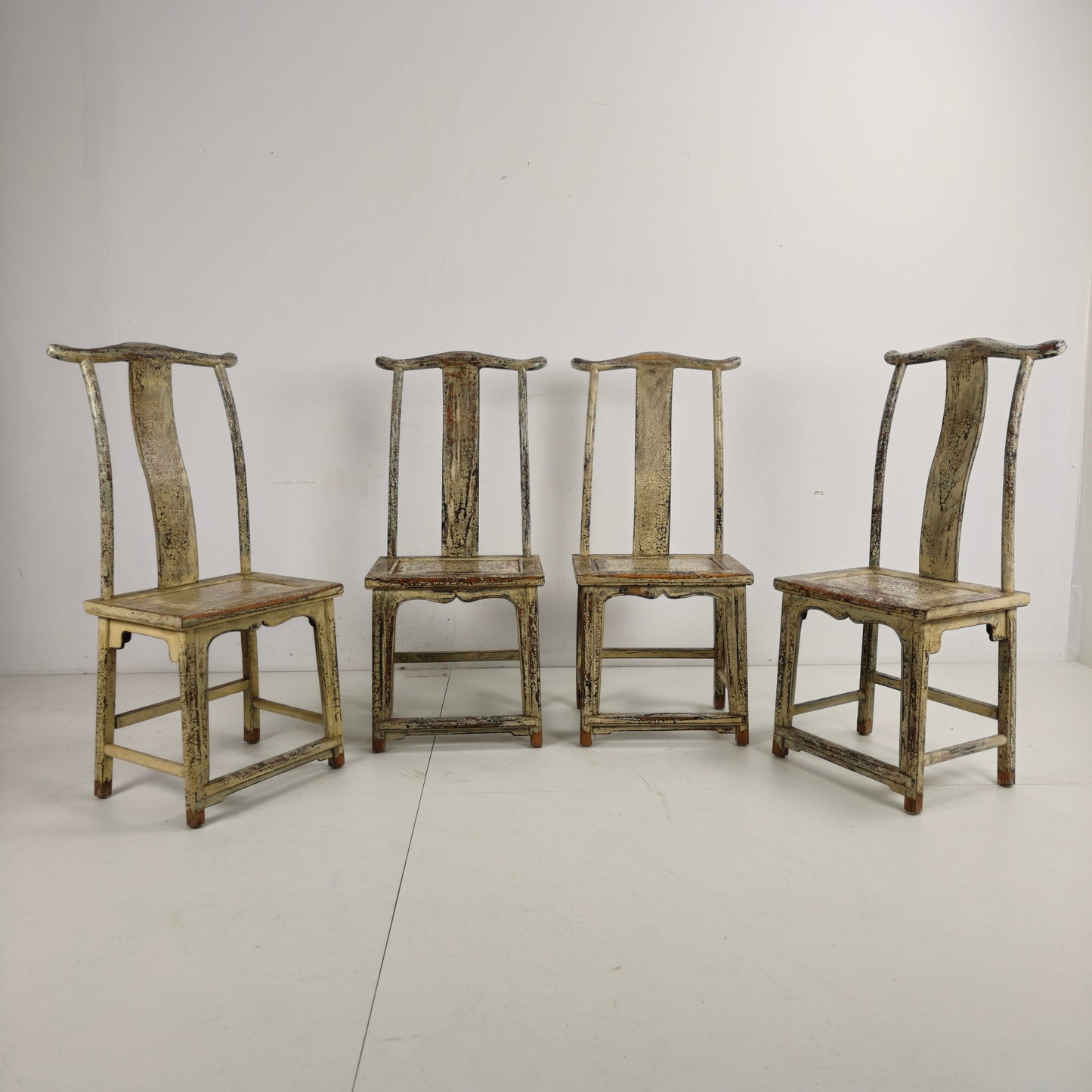 Set of Four 19th-Century Chinese Yoke-Back Chairs, circa 1890 Set of Four 19th-Century Chinese Yoke-Back Chairs, circa 1890