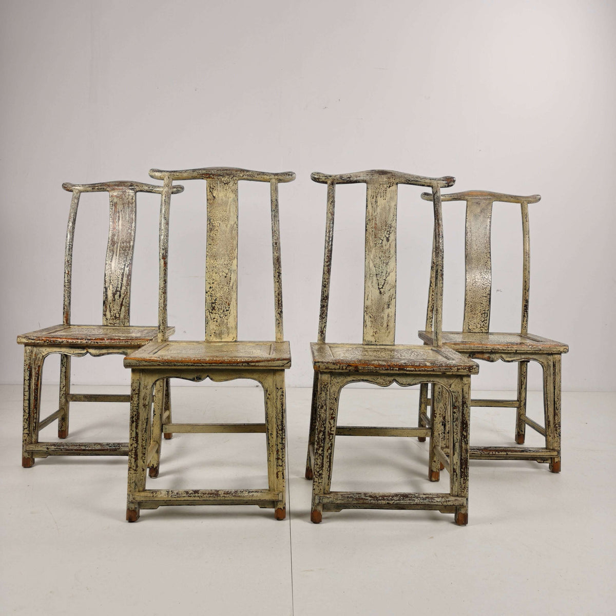 Set of Four 19th-Century Chinese Yoke-Back Chairs, circa 1890 Set of Four 19th-Century Chinese Yoke-Back Chairs, circa 1890
