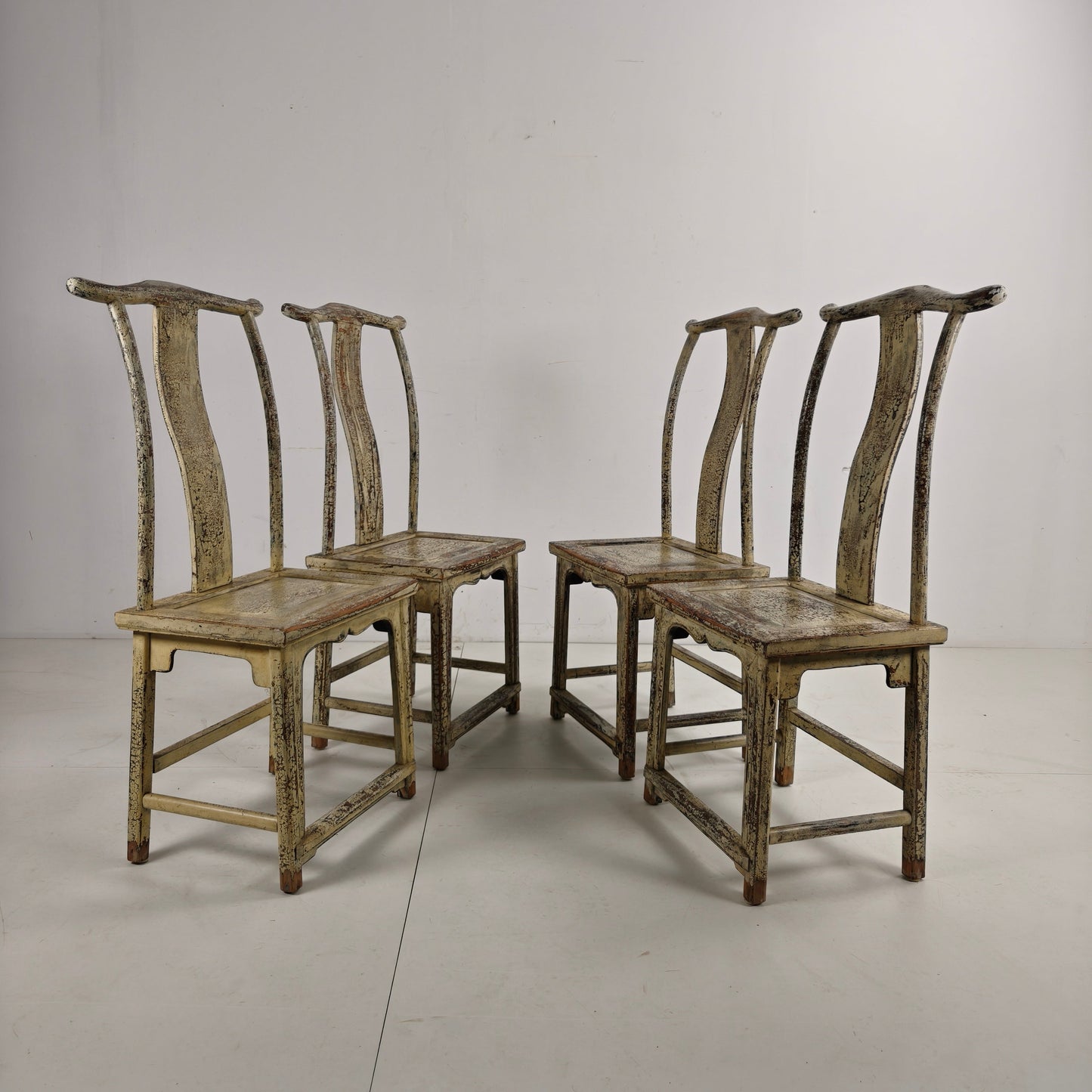Set of Four 19th-Century Chinese Yoke-Back Chairs, circa 1890 Set of Four 19th-Century Chinese Yoke-Back Chairs, circa 1890