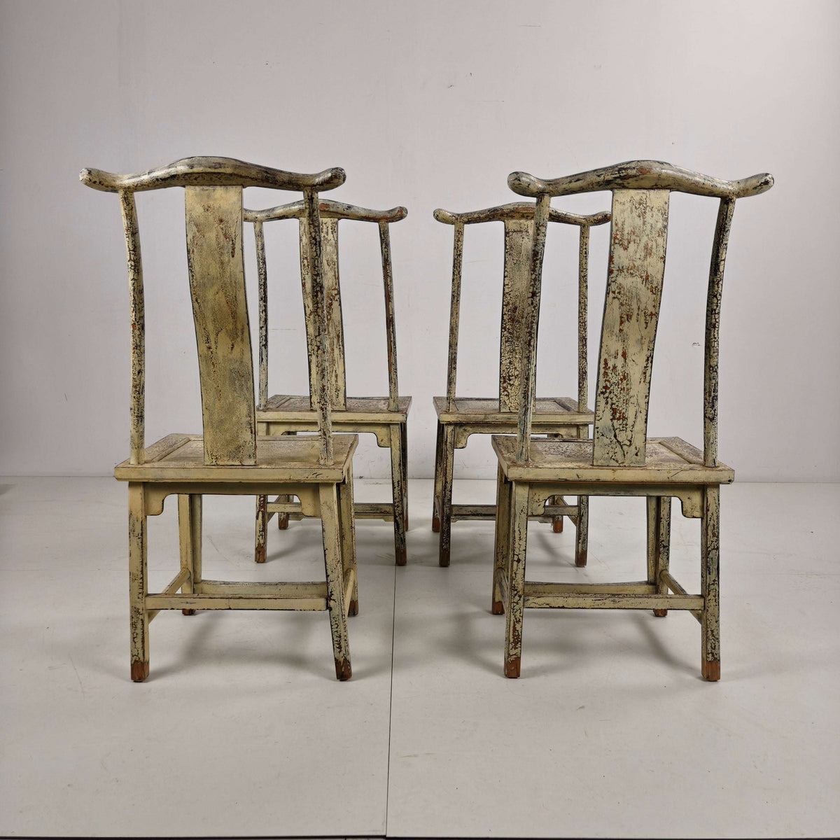 Set of Four 19th-Century Chinese Yoke-Back Chairs, circa 1890 Set of Four 19th-Century Chinese Yoke-Back Chairs, circa 1890