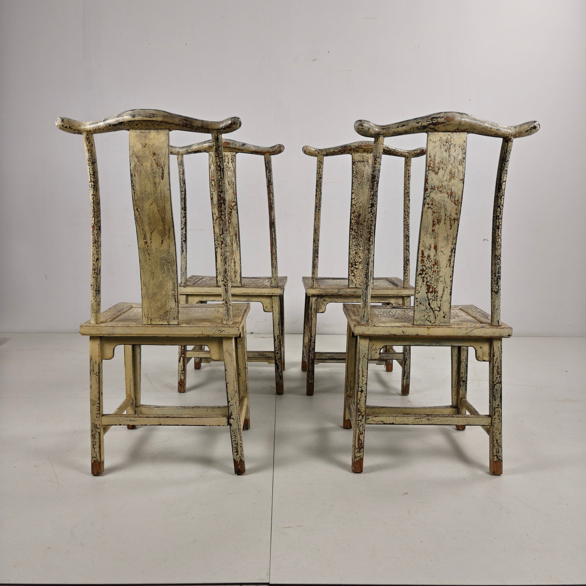 Set of Four 19th-Century Chinese Yoke-Back Chairs, circa 1890 Set of Four 19th-Century Chinese Yoke-Back Chairs, circa 1890