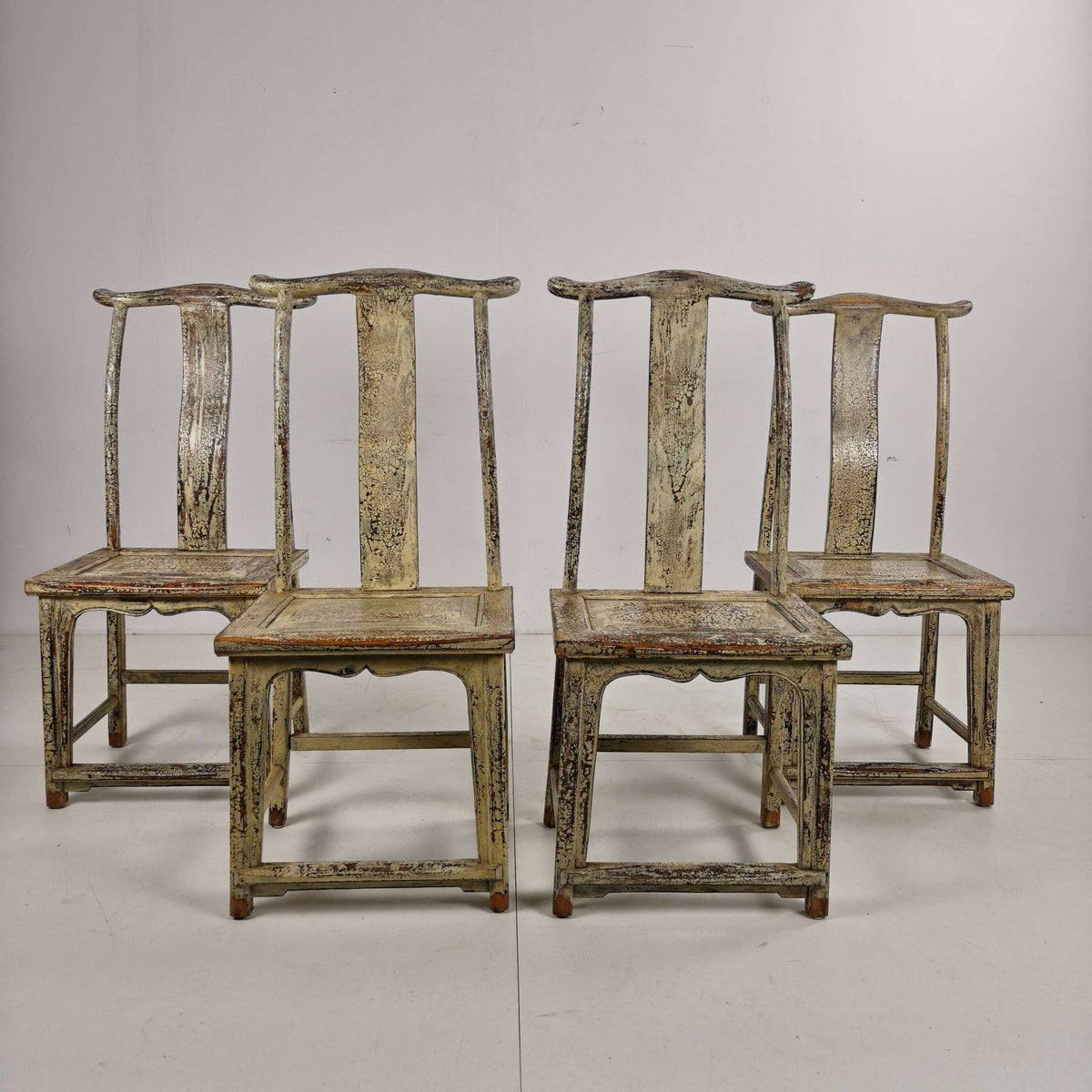 Set of Four 19th-Century Chinese Yoke-Back Chairs, circa 1890 Set of Four 19th-Century Chinese Yoke-Back Chairs, circa 1890