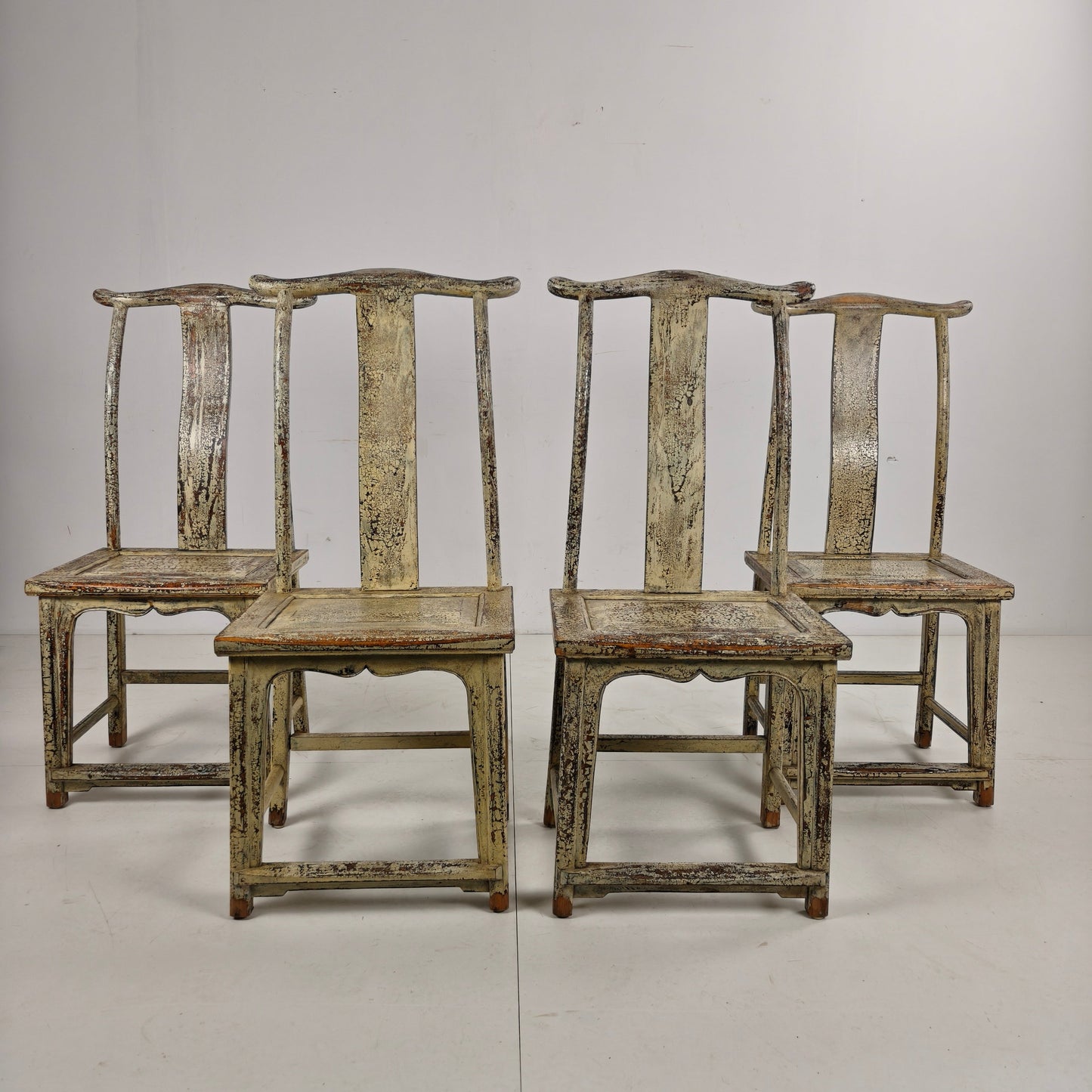 Set of Four 19th-Century Chinese Yoke-Back Chairs, circa 1890 Set of Four 19th-Century Chinese Yoke-Back Chairs, circa 1890