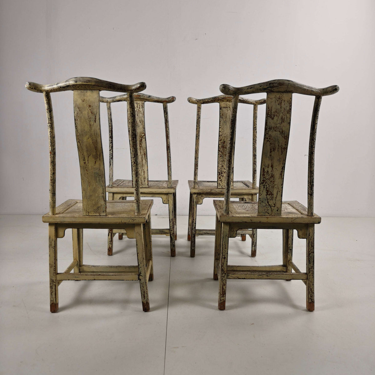 Set of Four 19th-Century Chinese Yoke-Back Chairs, circa 1890 Set of Four 19th-Century Chinese Yoke-Back Chairs, circa 1890