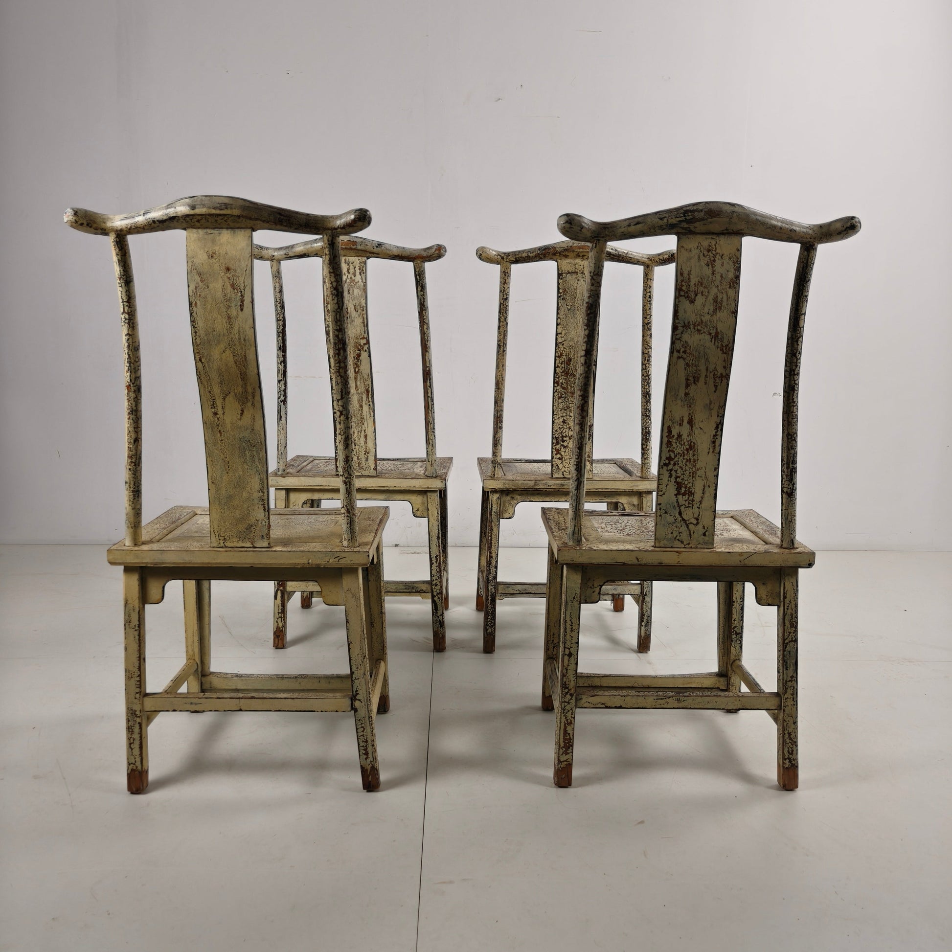Set of Four 19th-Century Chinese Yoke-Back Chairs, circa 1890 Set of Four 19th-Century Chinese Yoke-Back Chairs, circa 1890