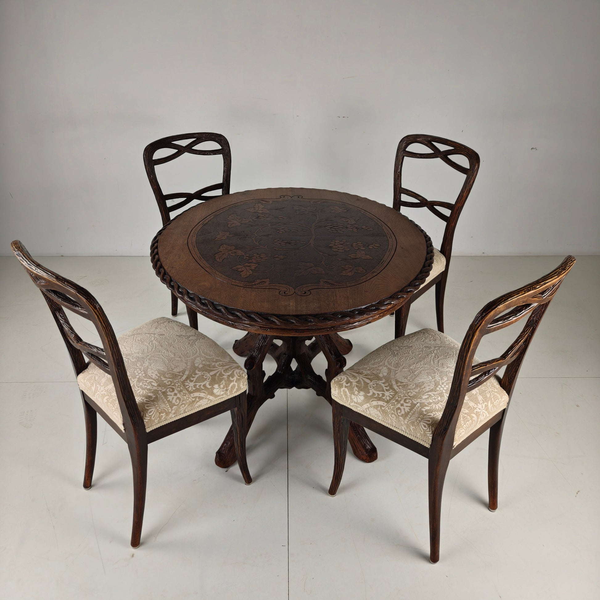 Set of Four Black Forest Dining Chairs by Horrix Set of Four Black Forest Dining Chairs by Horrix