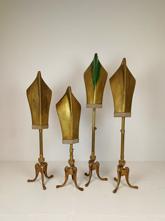 Set of Mannequin With Brass Carved Frame Set of Mannequin With Brass Carved Frame