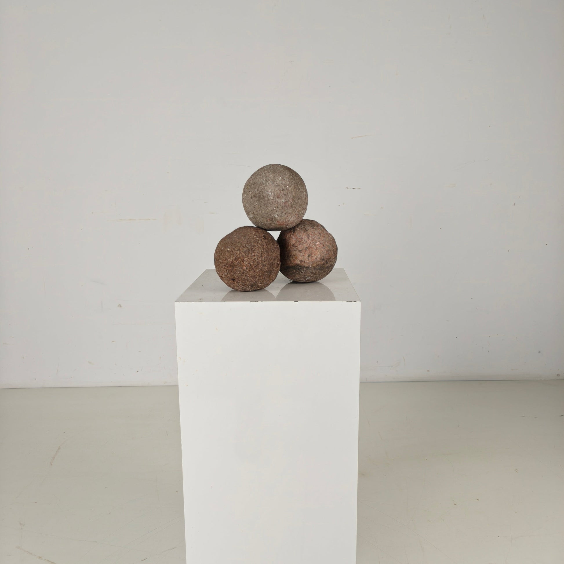 Set of three stone cannonballs – Northern Europe, 15th–16th century Netherlands Set of three stone cannonballs – Northern Europe, 15th–16th century Netherlands