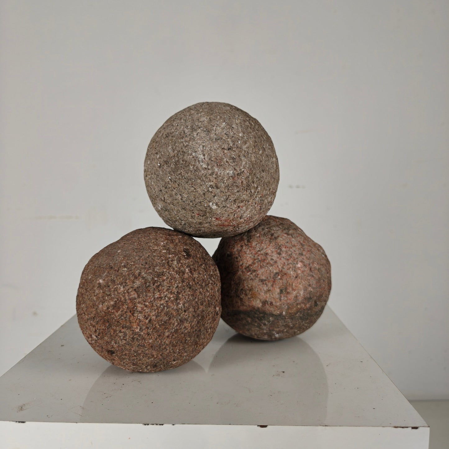 Set of three stone cannonballs – Northern Europe, 15th–16th century Netherlands Set of three stone cannonballs – Northern Europe, 15th–16th century Netherlands
