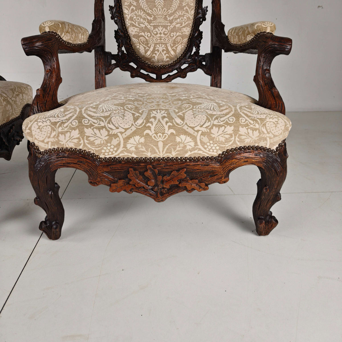 Set of Two Black Forest Style Armchairs by Horrix – 19th Century Set of Two Black Forest Style Armchairs by Horrix – 19th Century