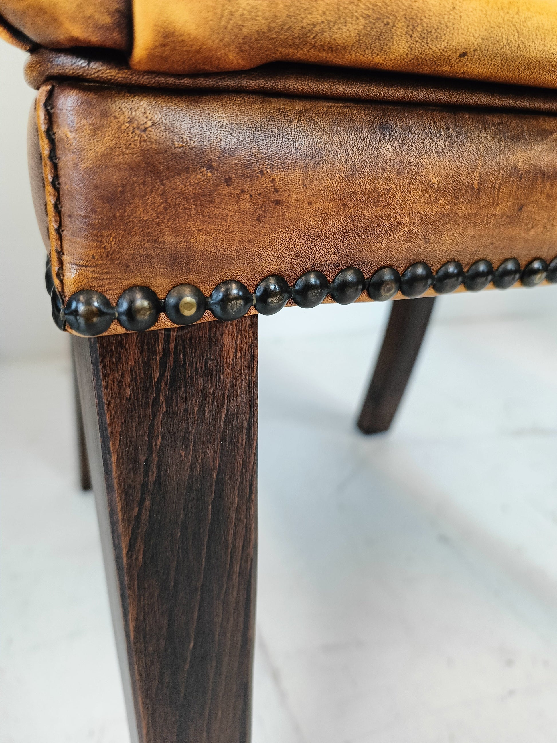 Sheep Leather Dining Chair Set Sheep Leather Dining Chair Set