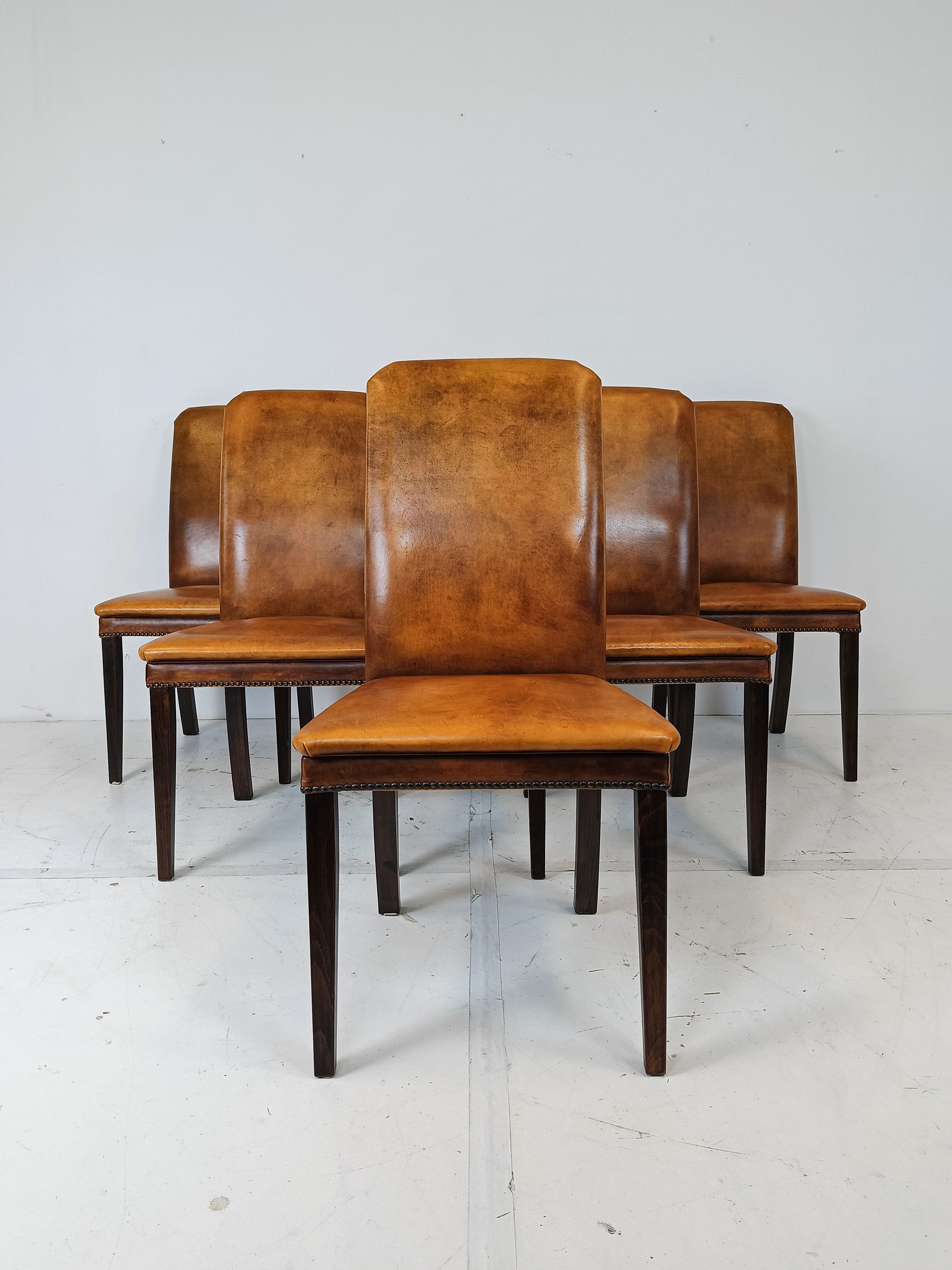 Sheep Leather Dining Chair Set Sheep Leather Dining Chair Set