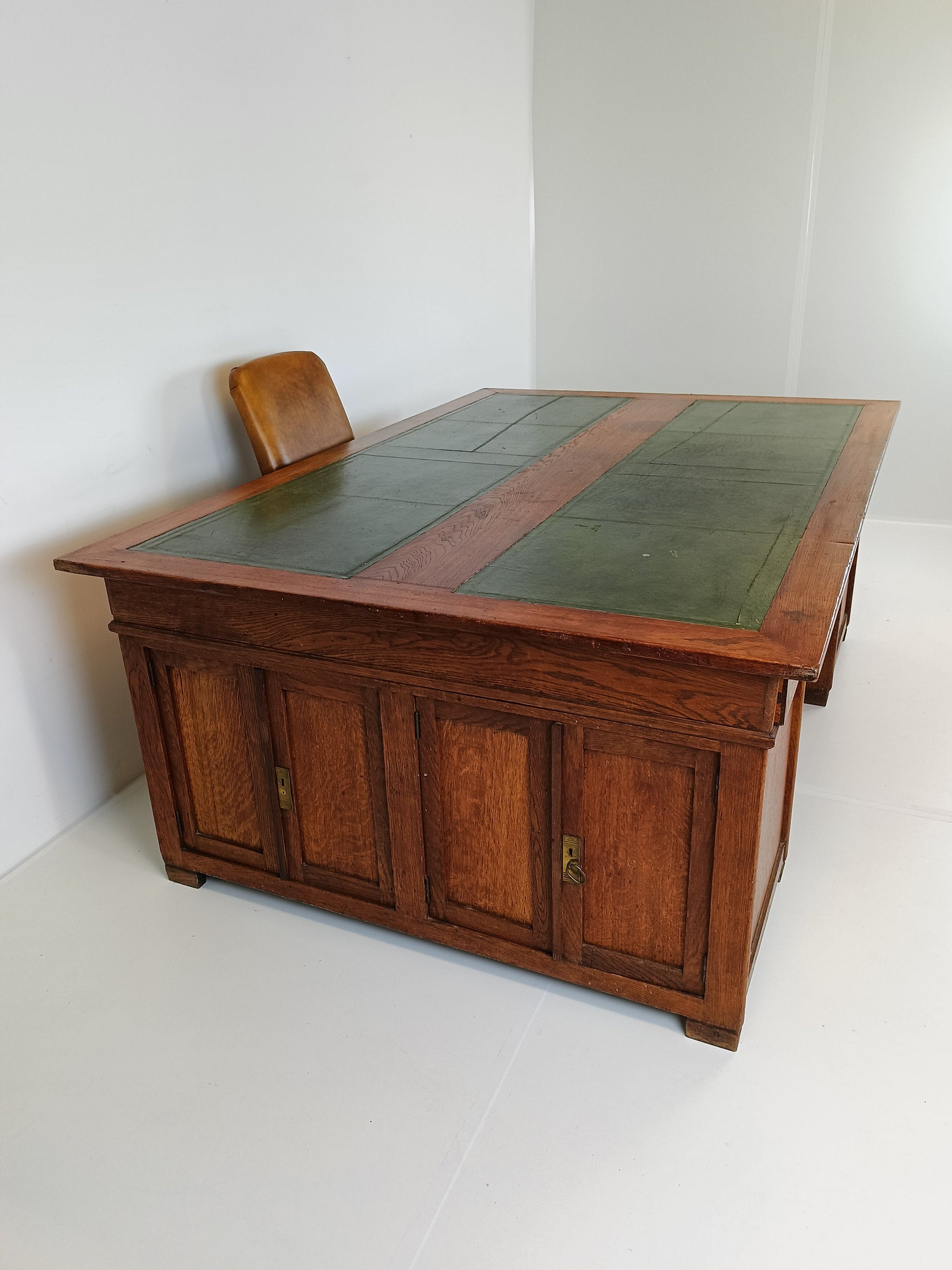 Solid Oak Antique Partner Desk Solid Oak Antique Partner Desk