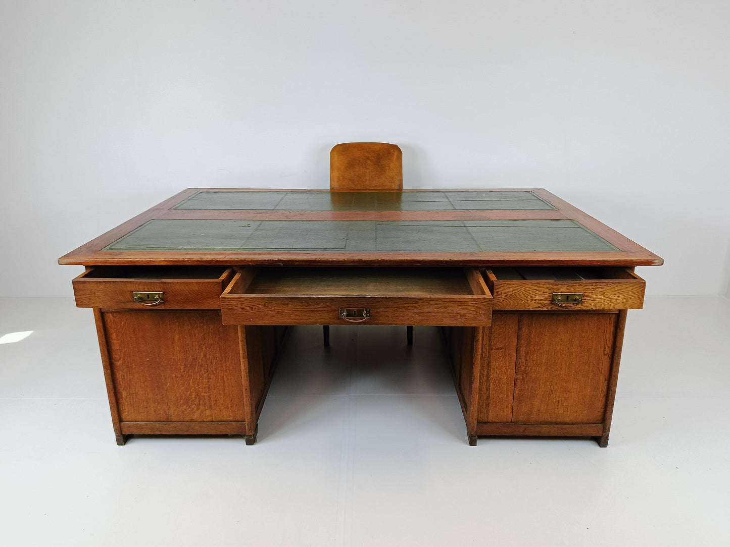 Solid Oak Antique Partner Desk Solid Oak Antique Partner Desk
