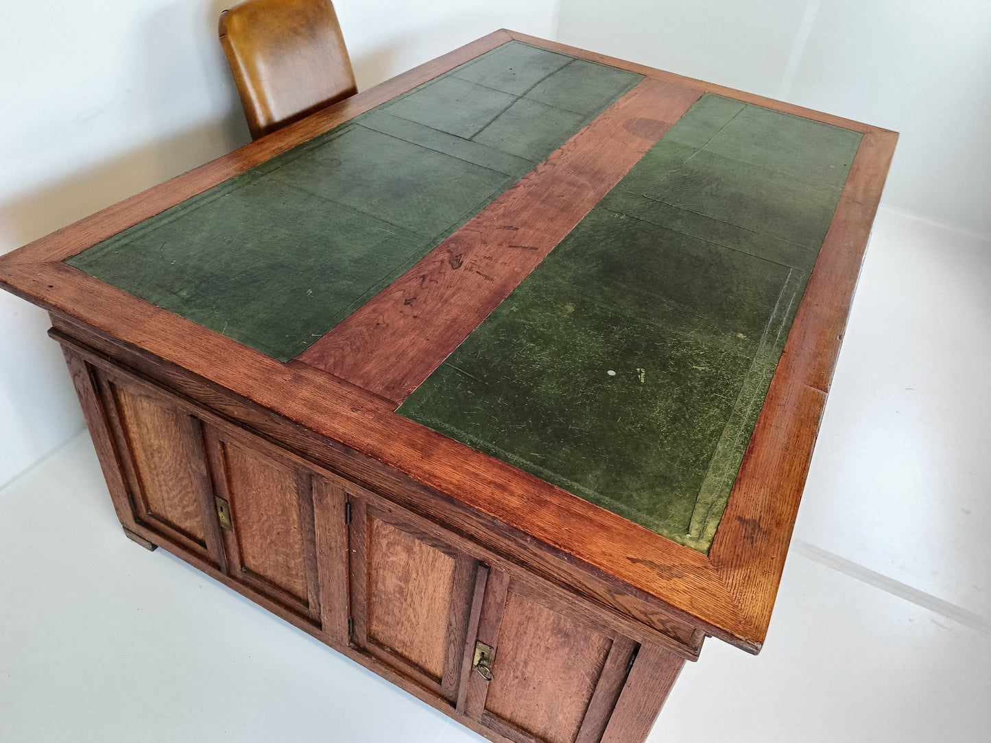 Solid Oak Antique Partner Desk Solid Oak Antique Partner Desk