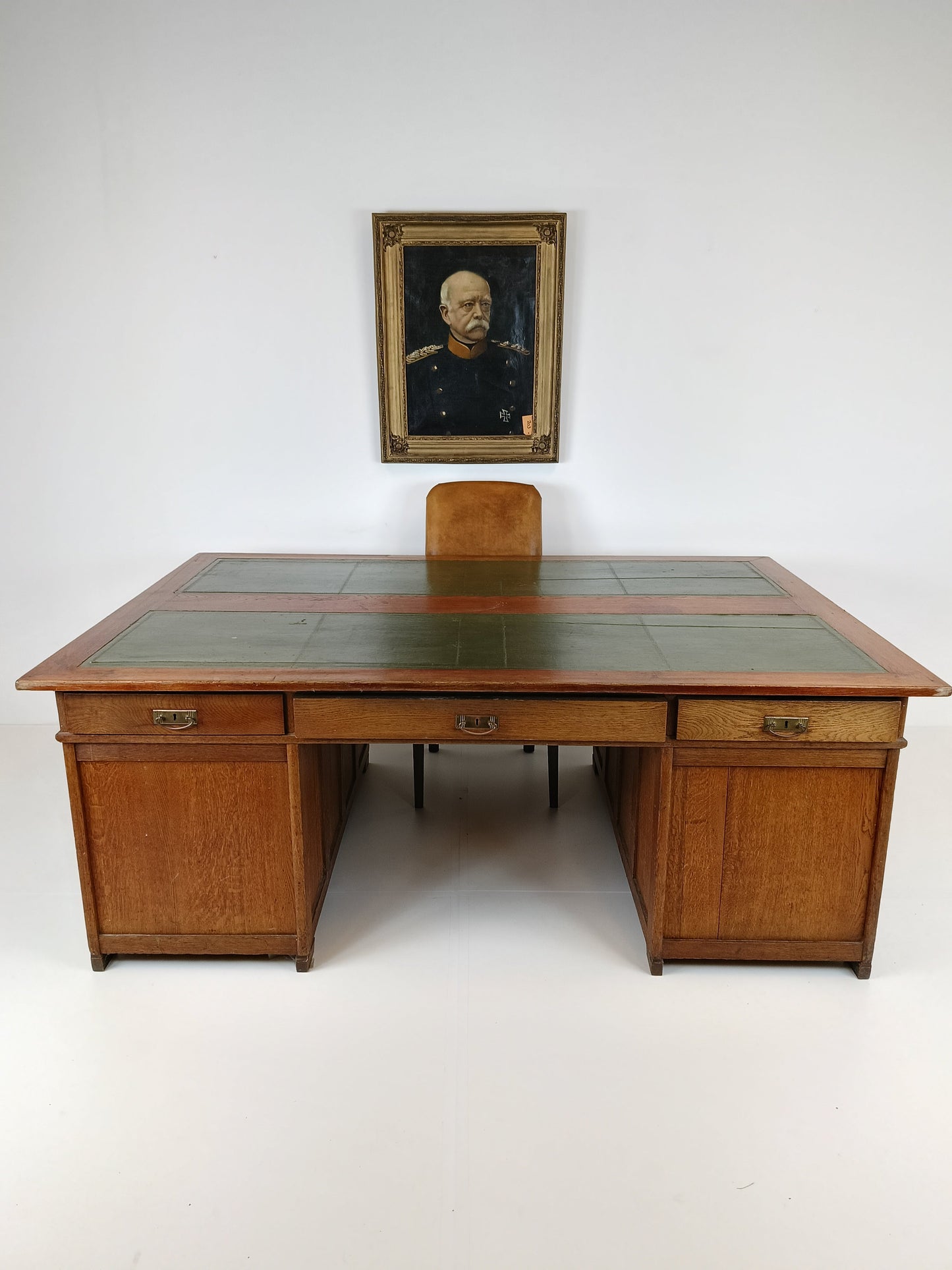 Solid Oak Antique Partner Desk Solid Oak Antique Partner Desk