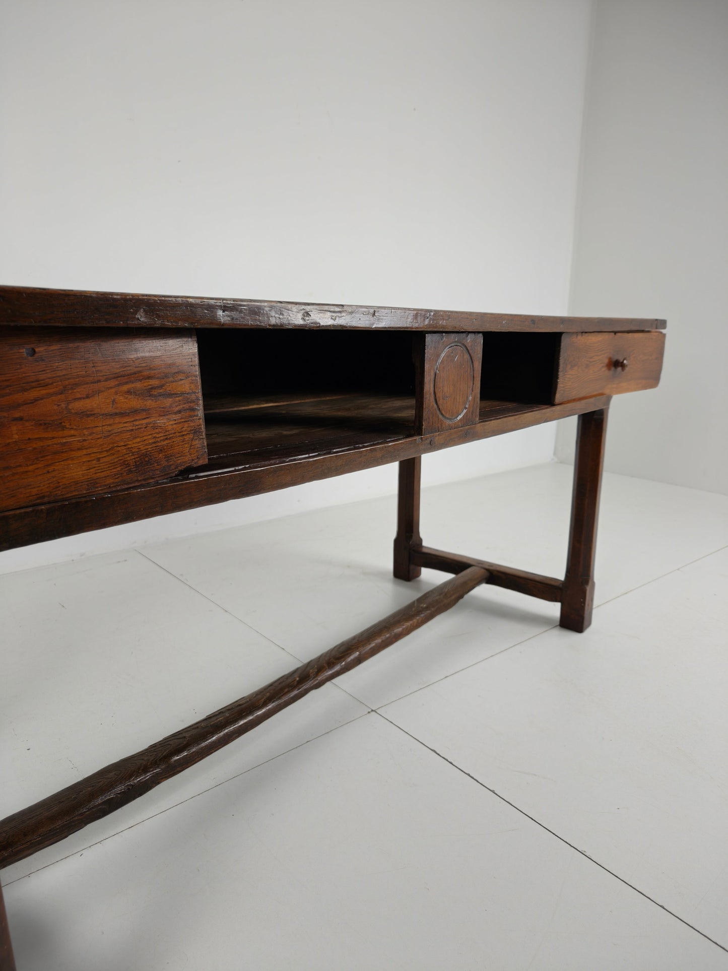 Stunning 18th Century French Farmhouse Dining Table – Solid Oak with sliding drawers Stunning 18th Century French Farmhouse Dining Table – Solid Oak with sliding drawers