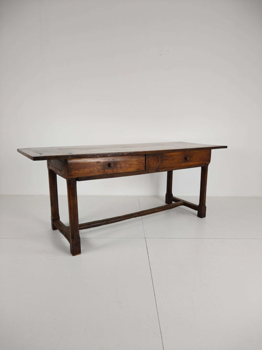 Stunning 18th Century French Farmhouse Dining Table – Solid Oak with sliding drawers Stunning 18th Century French Farmhouse Dining Table – Solid Oak with sliding drawers