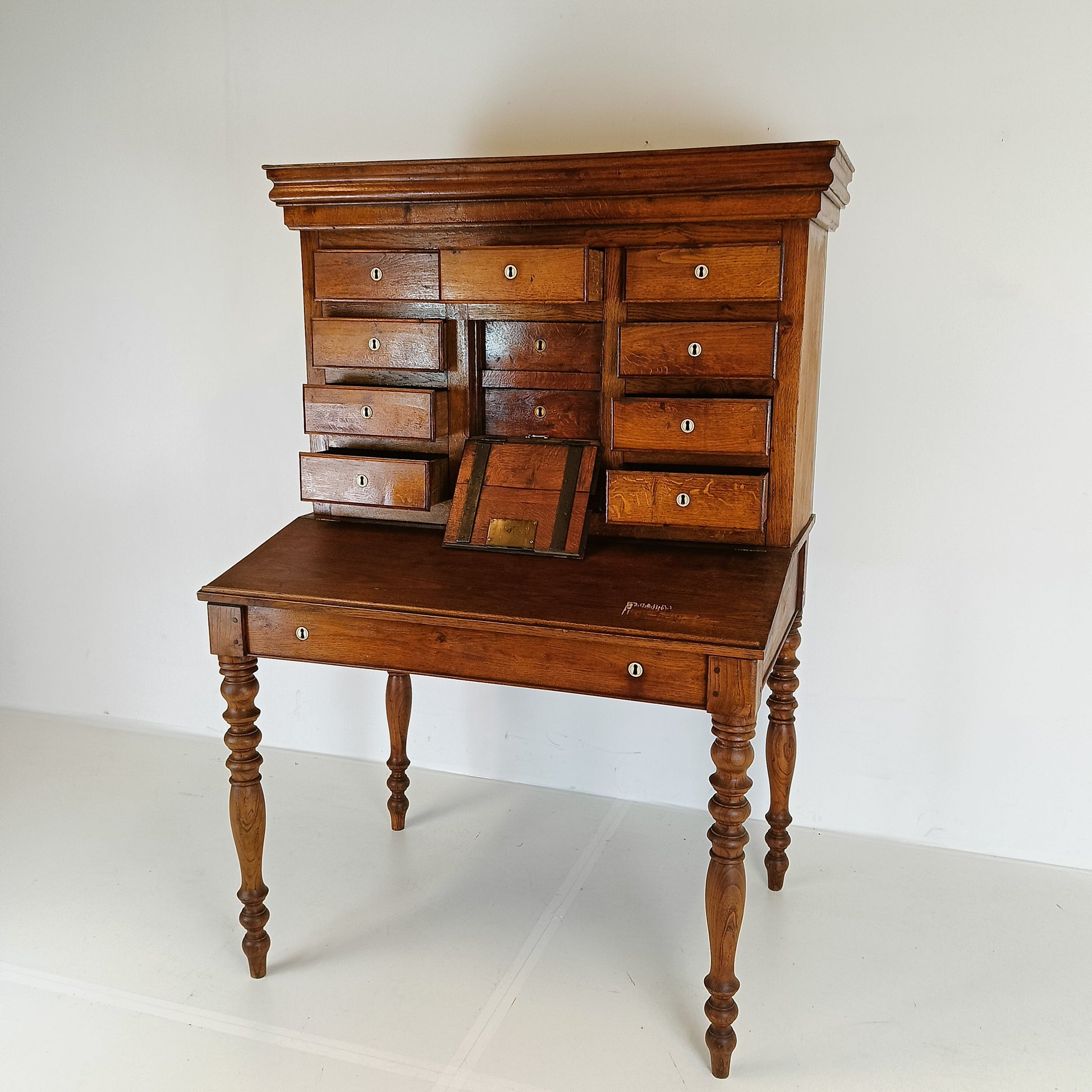 Stunning Antique One Of A Kind Notary Desk With Working Safe Bell Stunning Antique One Of A Kind Notary Desk With Working Safe Bell