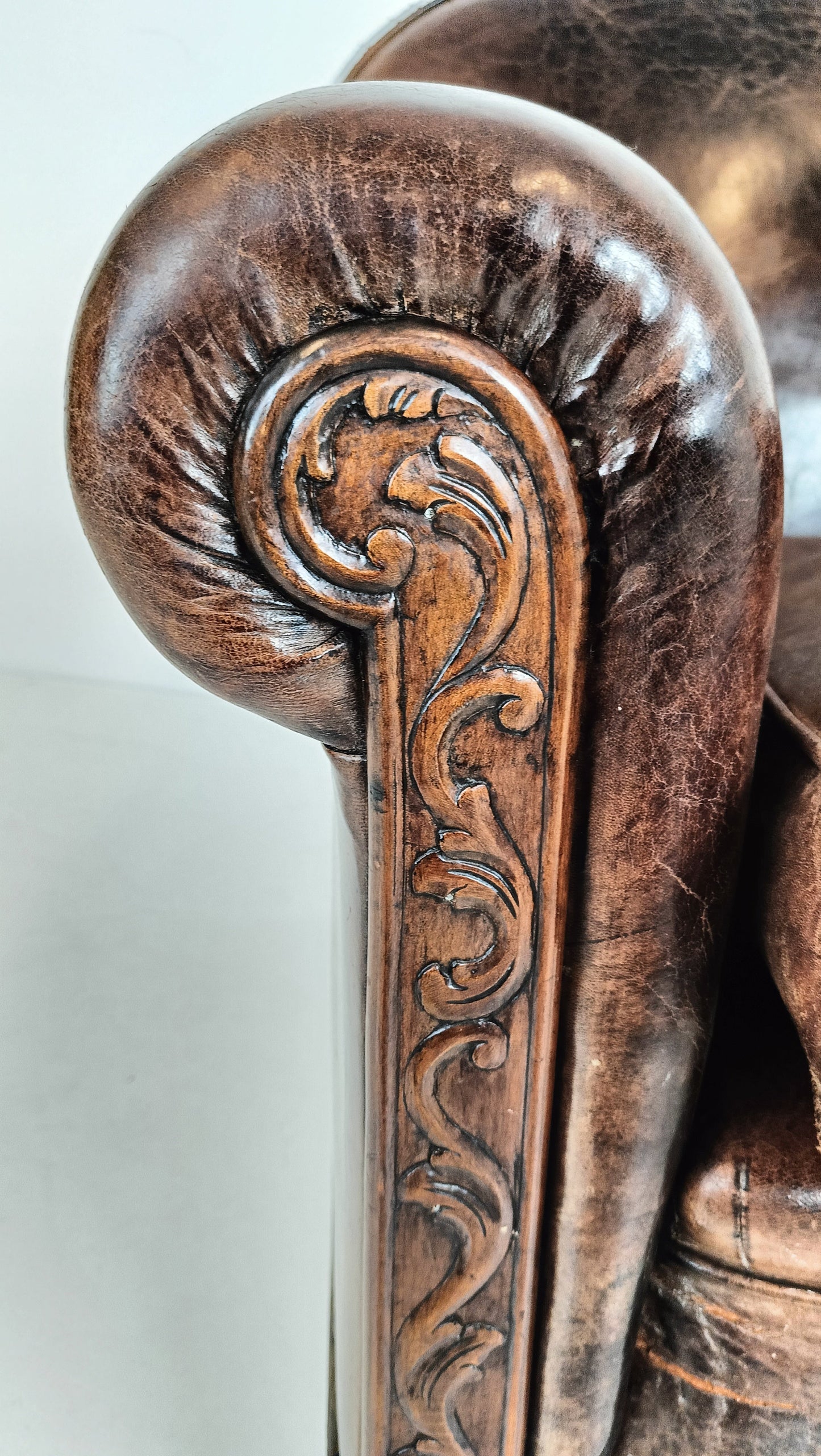 Stunning Antique Sheep Leather Club Chair Stunning Antique Sheep Leather Club Chair