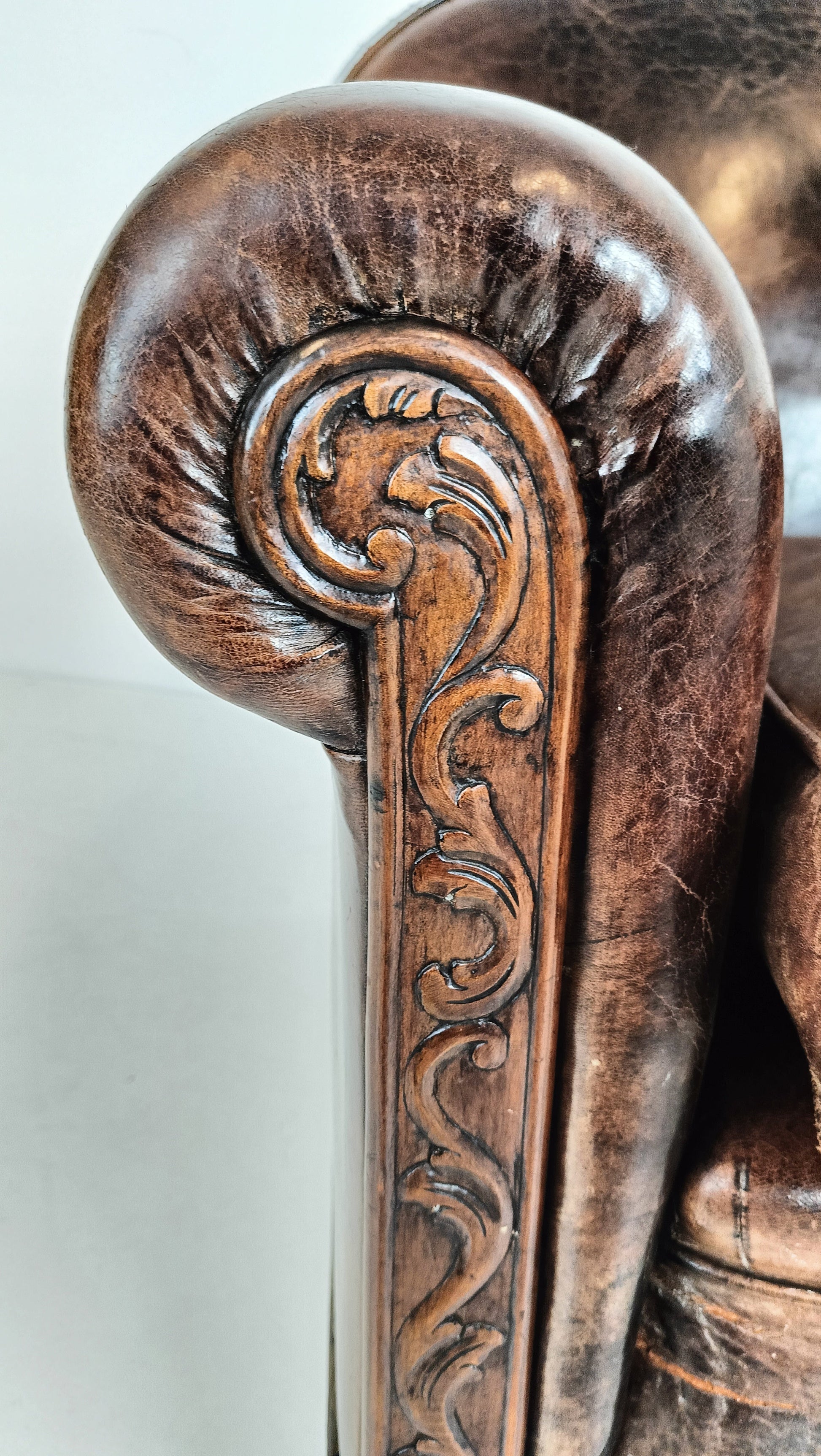 Stunning Antique Sheep Leather Club Chair Stunning Antique Sheep Leather Club Chair