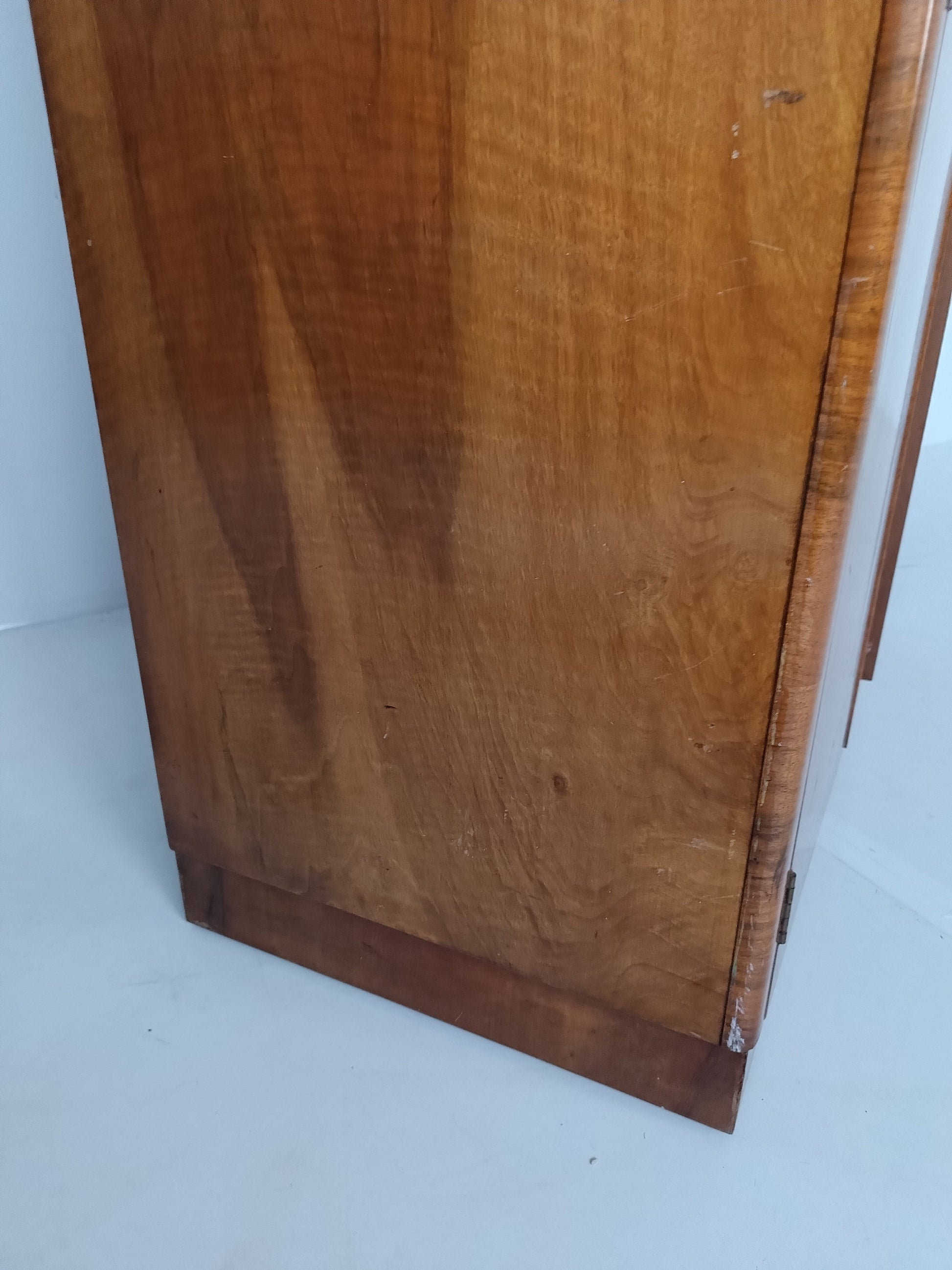 Stunning English Art Deco Burrnut Wardrobe Stunning English Art Deco Burrnut Wardrobe