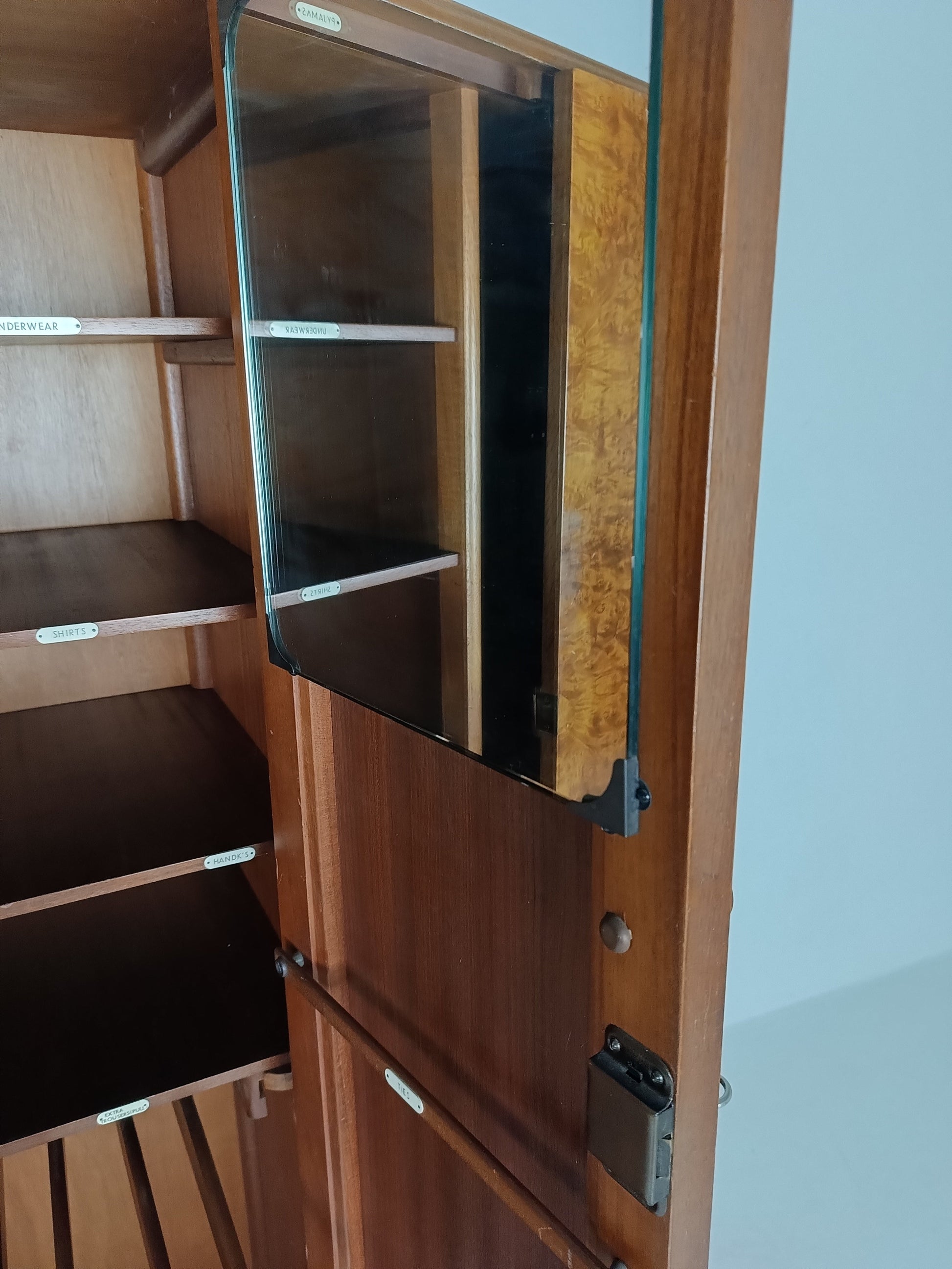 Stunning English Art Deco Burrnut Wardrobe Stunning English Art Deco Burrnut Wardrobe