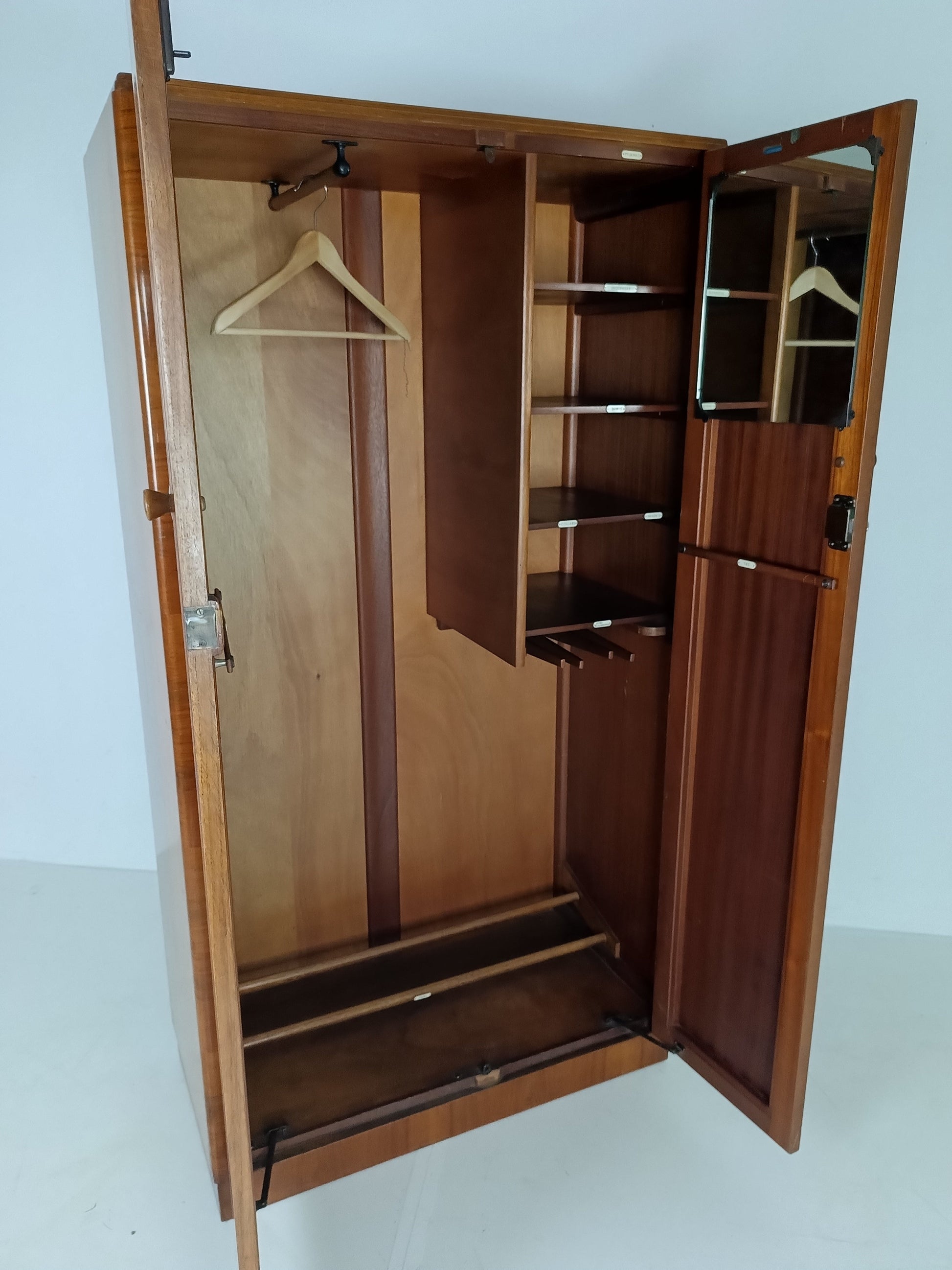 Stunning English Art Deco Burrnut Wardrobe Stunning English Art Deco Burrnut Wardrobe