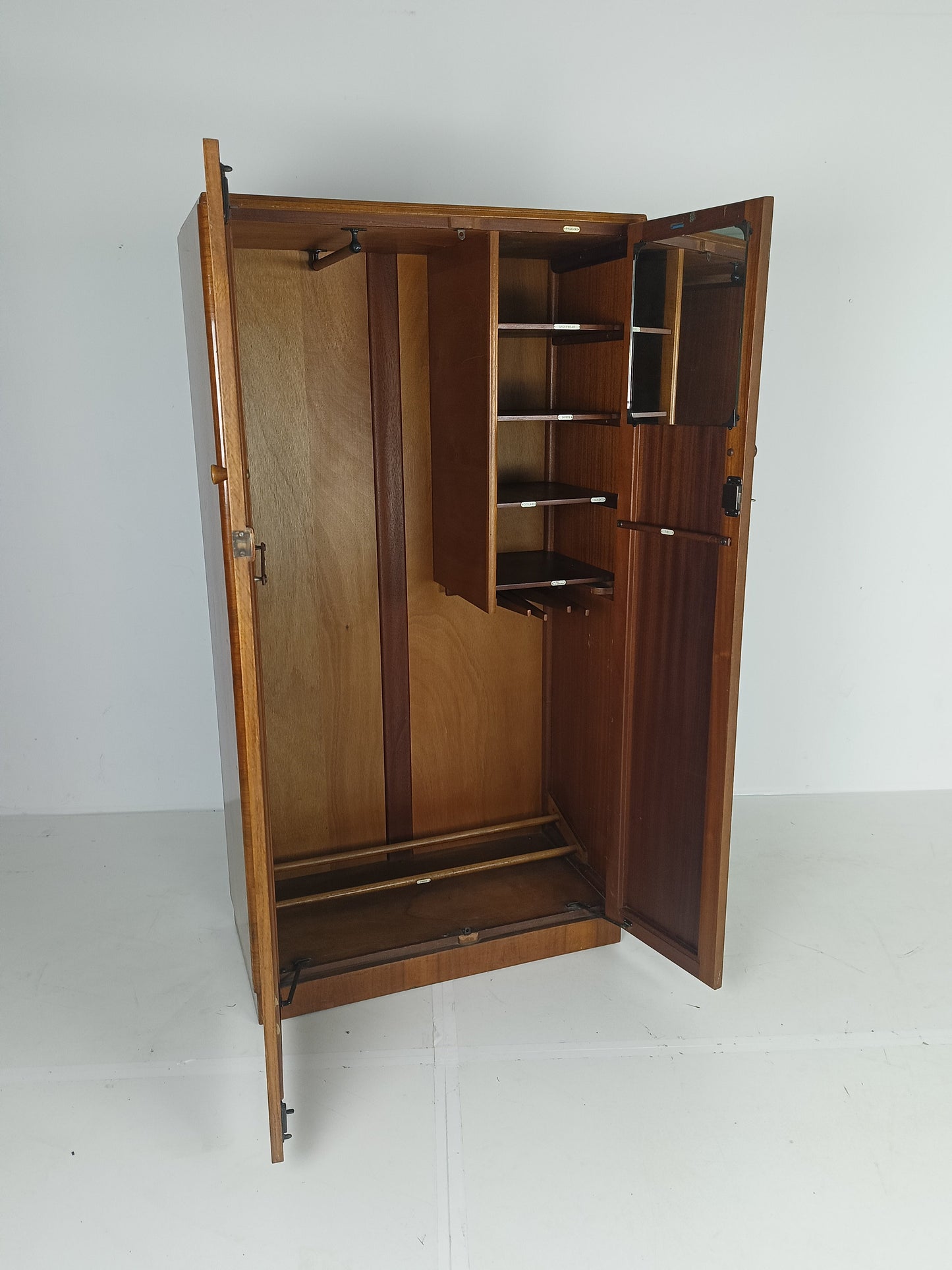 Stunning English Art Deco Burrnut Wardrobe Stunning English Art Deco Burrnut Wardrobe
