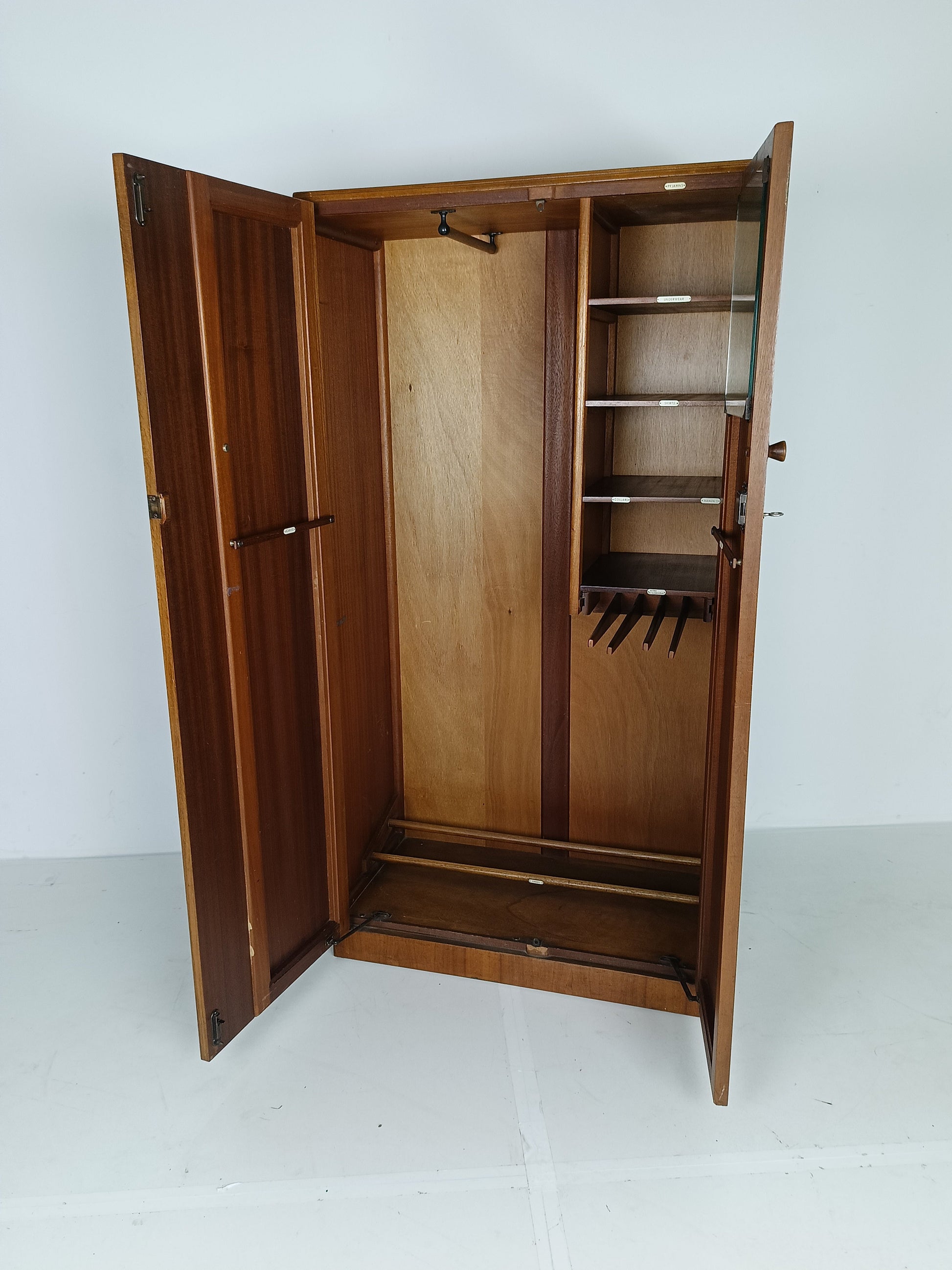 Stunning English Art Deco Burrnut Wardrobe Stunning English Art Deco Burrnut Wardrobe