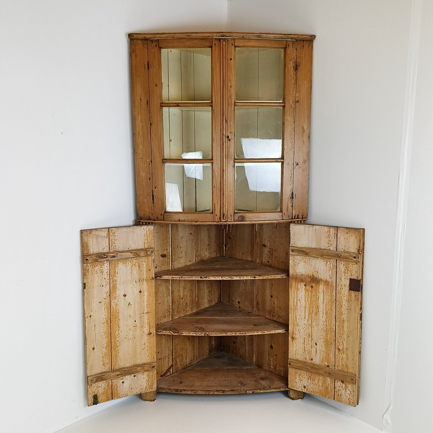 Unique Antique Pine Corner Cabinet Unique Antique Pine Corner Cabinet