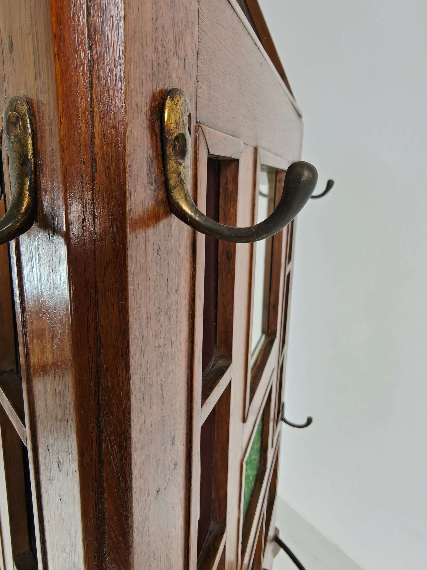 Unique Oak Art Deco Hall Stand / Umbrella Rack – 1920s Obelisk Design with Stained Glass Unique Oak Art Deco Hall Stand / Umbrella Rack – 1920s Obelisk Design with Stained Glass