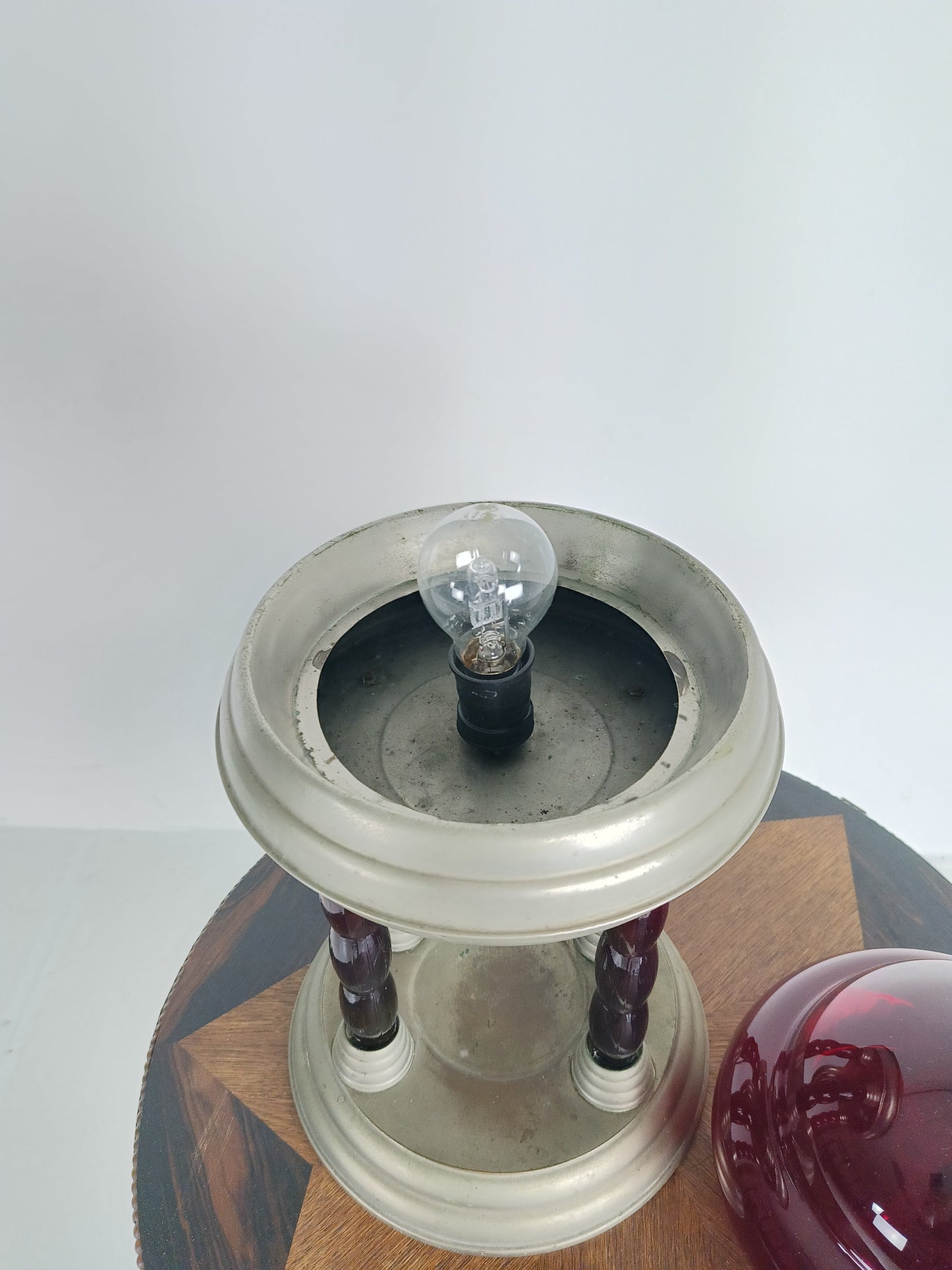 Unique Vintage Tin Lamp With Clockwork Unique Vintage Tin Lamp With Clockwork