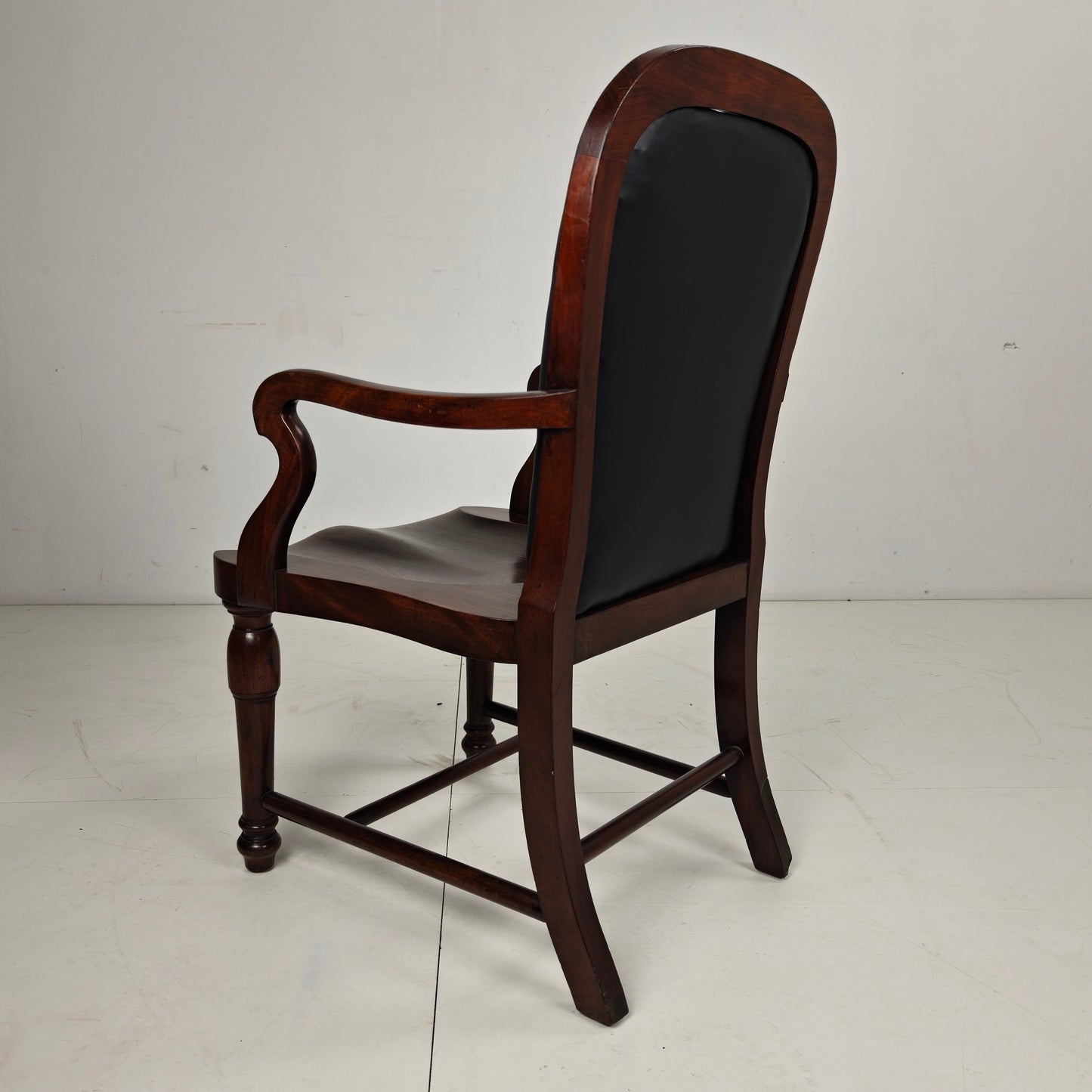 Victorian English Walnut & Leather Library Desk Chair Victorian English Walnut & Leather Library Desk Chair