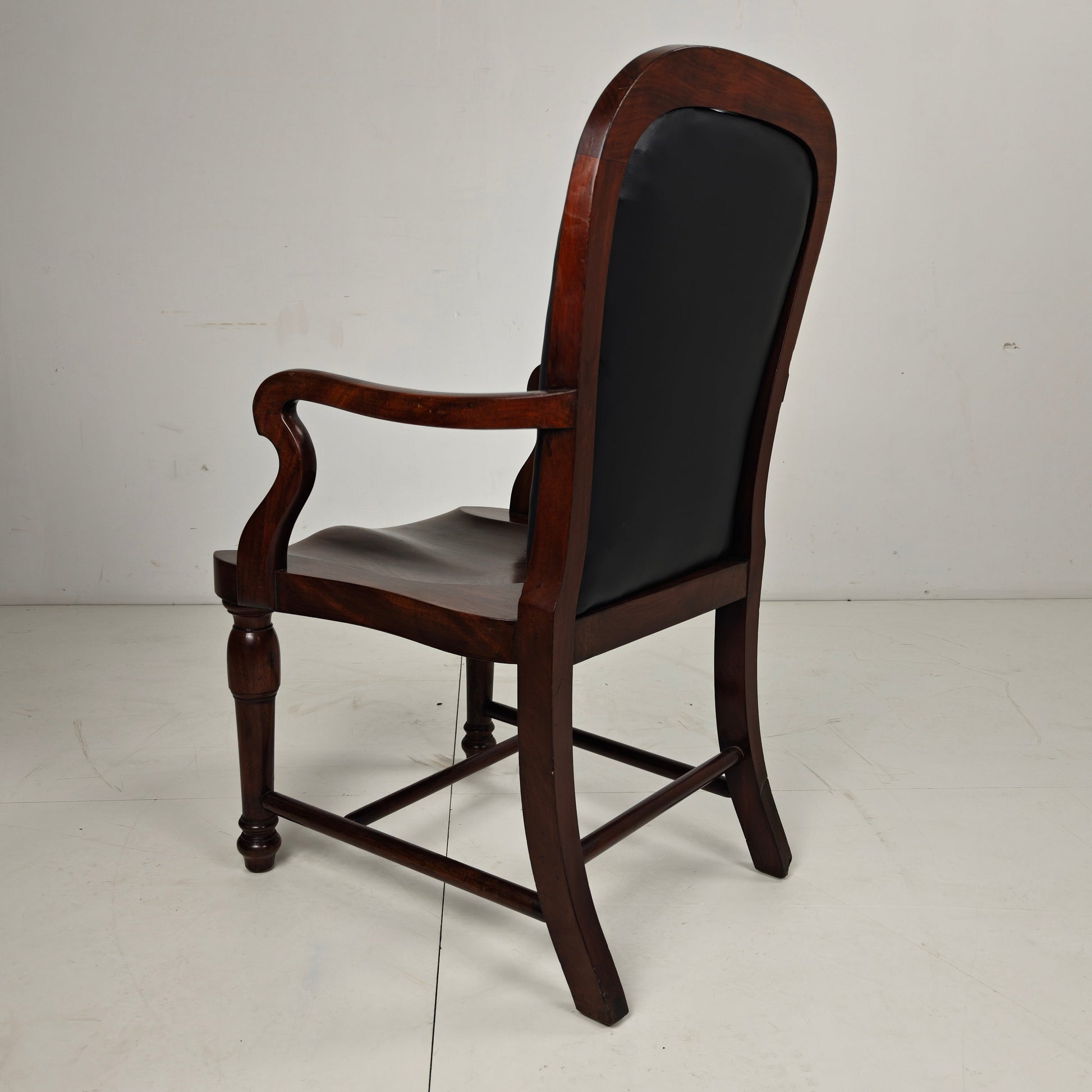 Victorian English Walnut & Leather Library Desk Chair Victorian English Walnut & Leather Library Desk Chair