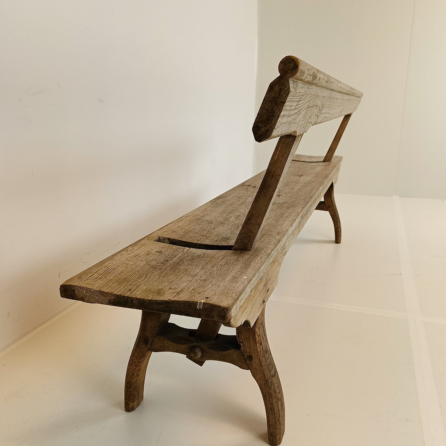 Victorian Pitch Pine long Railway Antique Bench Victorian Pitch Pine long Railway Antique Bench