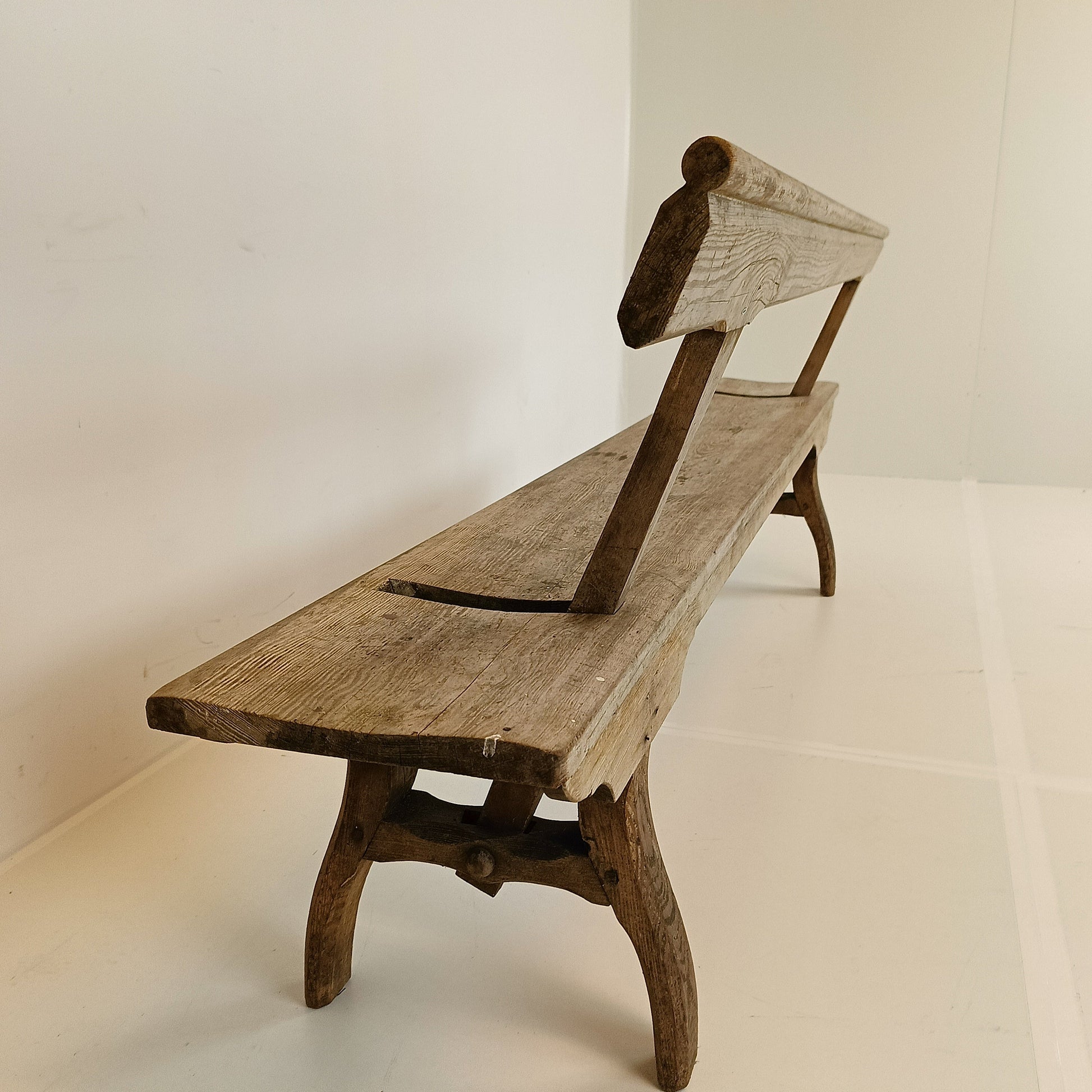 Victorian Pitch Pine long Railway Antique Bench Victorian Pitch Pine long Railway Antique Bench
