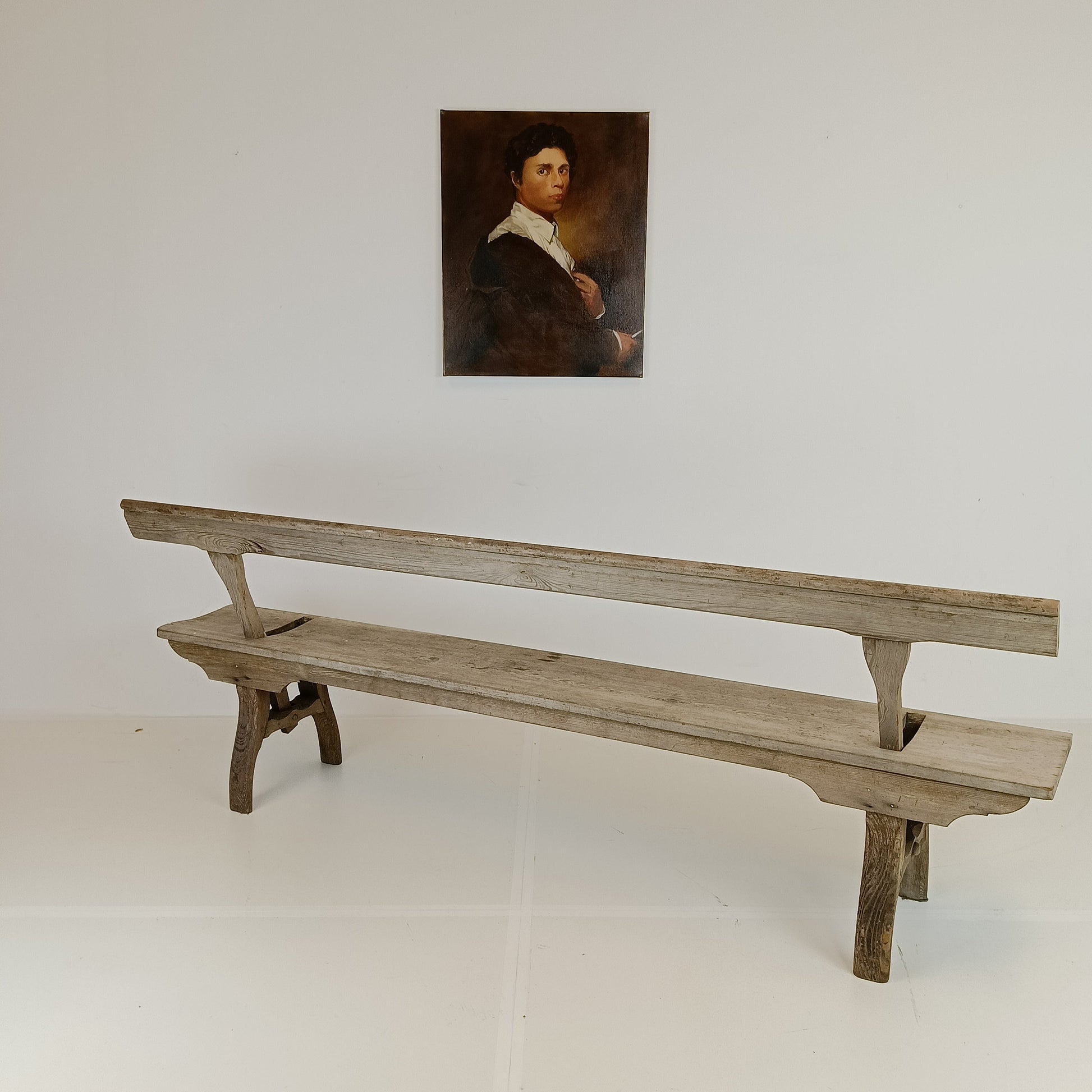 Victorian Pitch Pine long Railway Antique Bench Victorian Pitch Pine long Railway Antique Bench