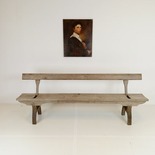 Victorian Pitch Pine long Railway Antique Bench Victorian Pitch Pine long Railway Antique Bench