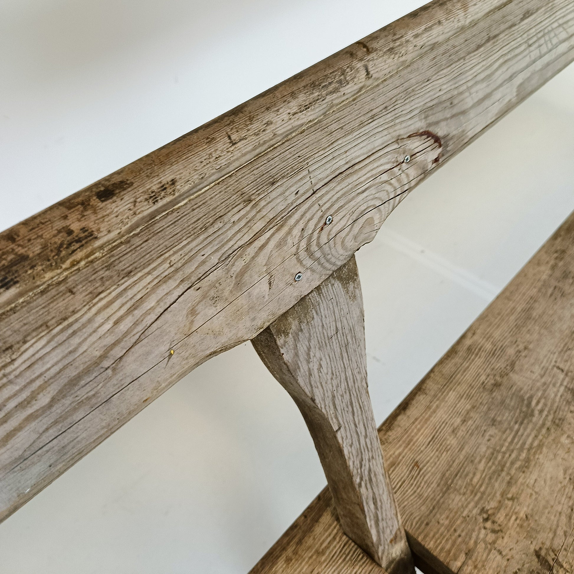 Victorian Pitch Pine long Railway Antique Bench Victorian Pitch Pine long Railway Antique Bench