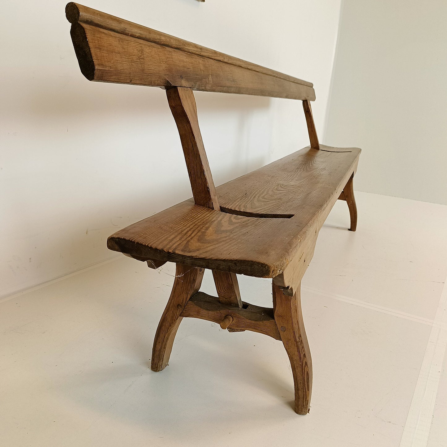 Victorian Pitch Pine long Railway Antique Wooden Bench Victorian Pitch Pine long Railway Antique Wooden Bench